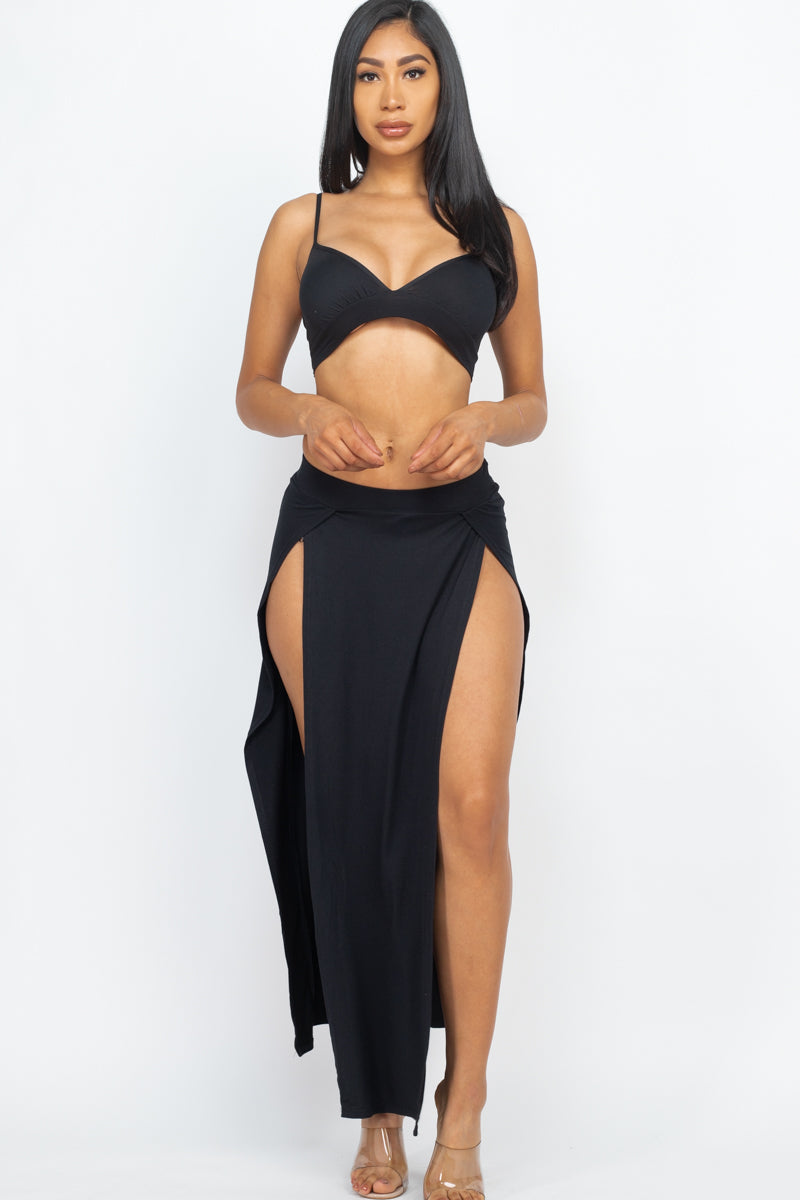 Bra top and side slit maxi skirt (CAPELLA)