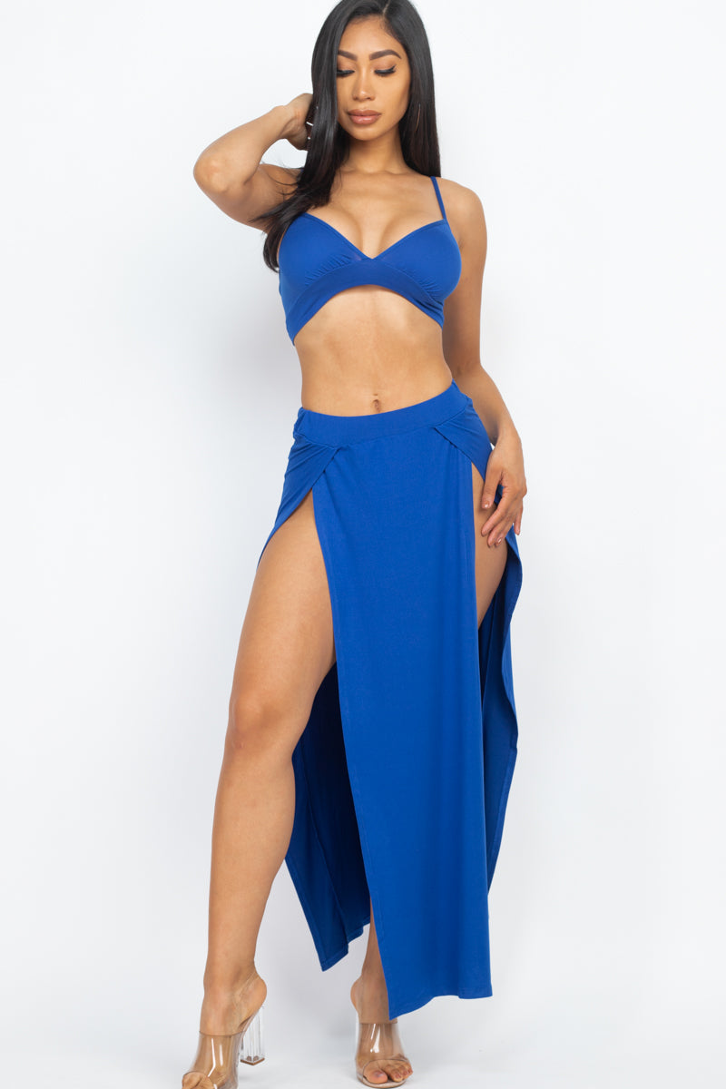 Bra top and side slit maxi skirt (CAPELLA)