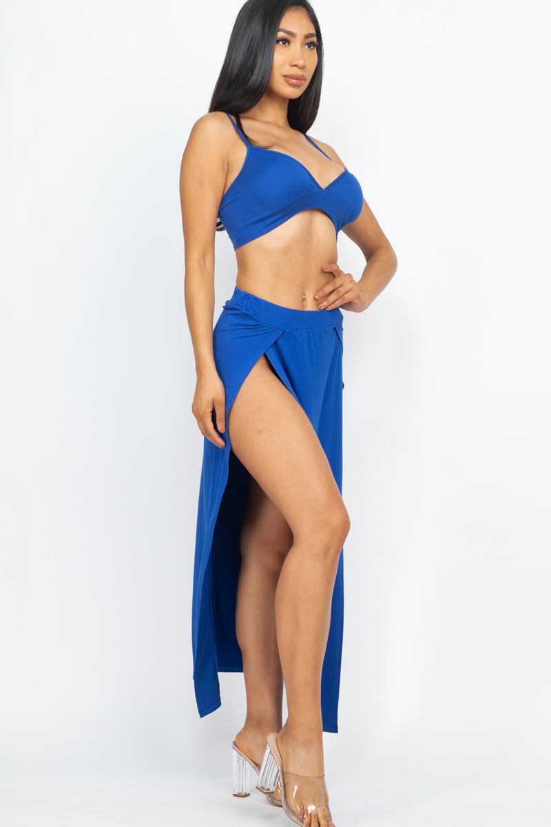 Bra top and side slit maxi skirt (CAPELLA)