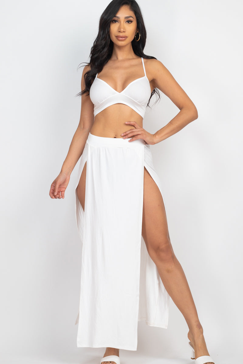 Bra top and side slit maxi skirt (CAPELLA)