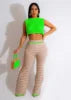 2024 New 2 Piece Women Outfit Crochet Pants Set for Women Two Piece Set Women Clothing With Crop Tank Top