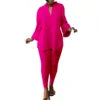 D535 Latest Design Fall & Winter Outfits for Women Fashion V-neck Long Sleeve Top and Pants Two Piece Set Women Clothing