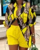 35% OFF S-4XL Summer Outfits for Women Fashion Printing Shirt and Shorts Two Piece Set Women Clothing