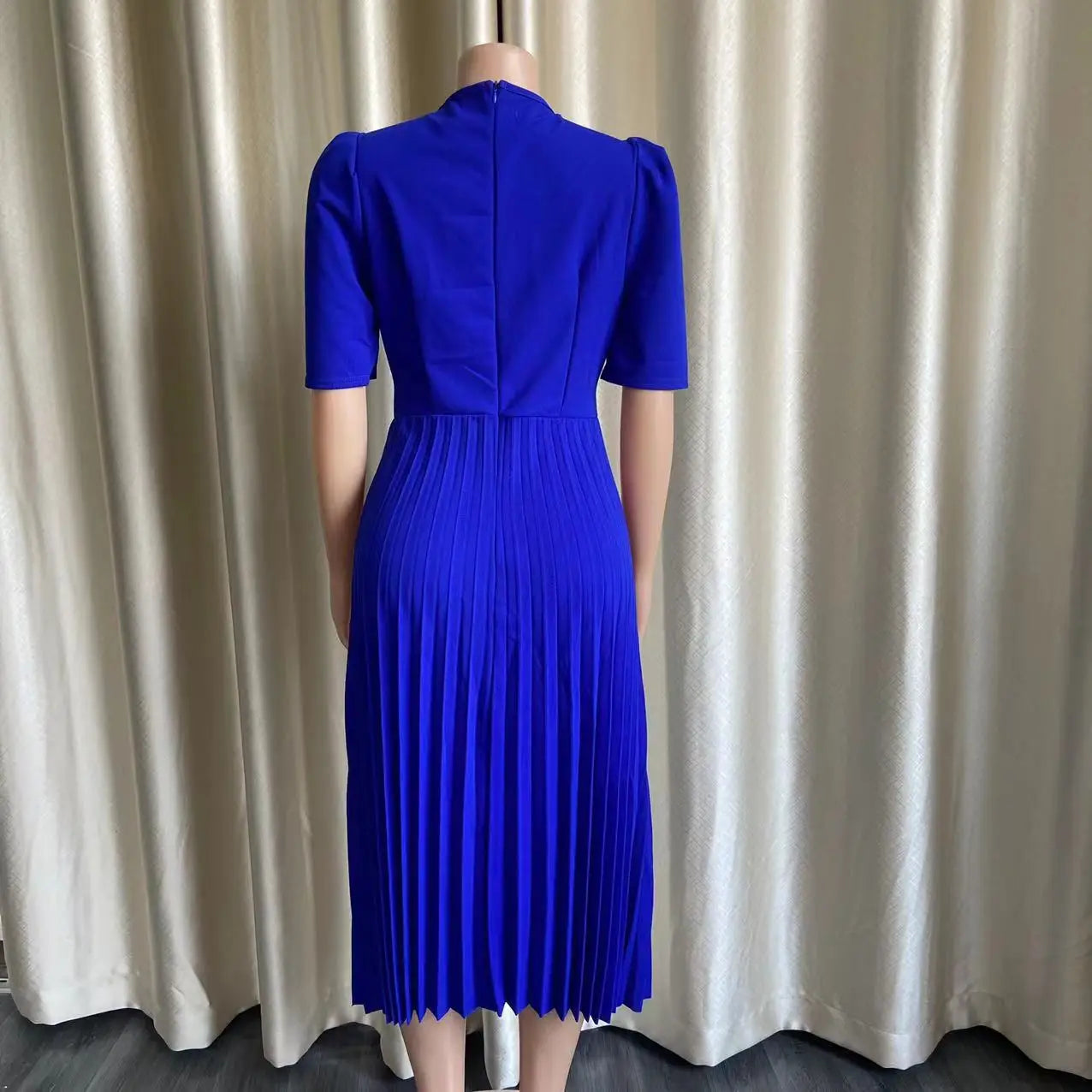 D202 High Quality Summer Dresses Women Casual Red Lovely a Line Pleated Dress Elegant Ladies Office Dress for Women