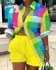 35% OFF S-4XL Summer Outfits for Women Fashion Printing Shirt and Shorts Two Piece Set Women Clothing