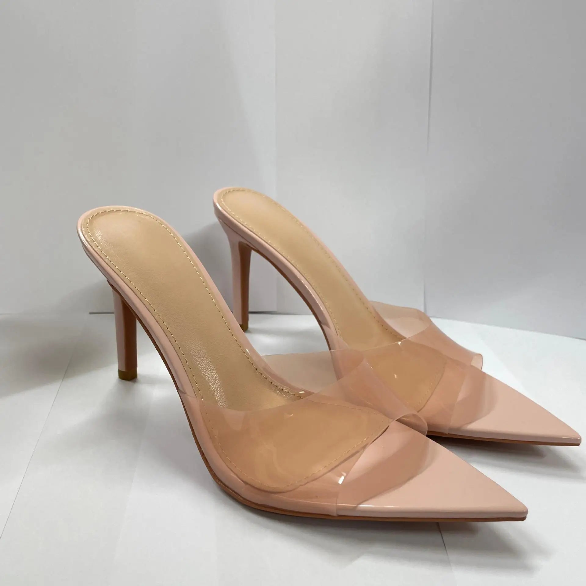 Clear Strap High Heel Sandals - Pointed Toe Stiletto