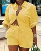 35% OFF S-4XL Summer Outfits for Women Fashion Printing Shirt and Shorts Two Piece Set Women Clothing