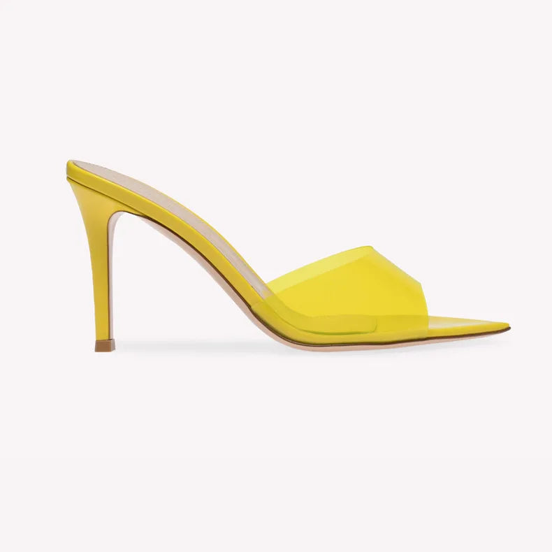 Clear Strap High Heel Sandals - Pointed Toe Stiletto