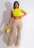 2024 New 2 Piece Women Outfit Crochet Pants Set for Women Two Piece Set Women Clothing With Crop Tank Top